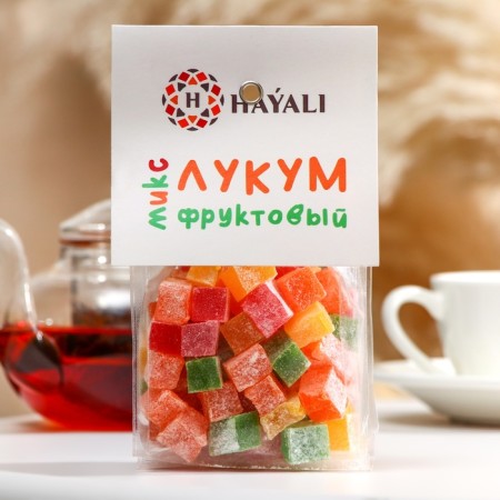 Hayali Lukum Cubes Fruit mix 200 grams