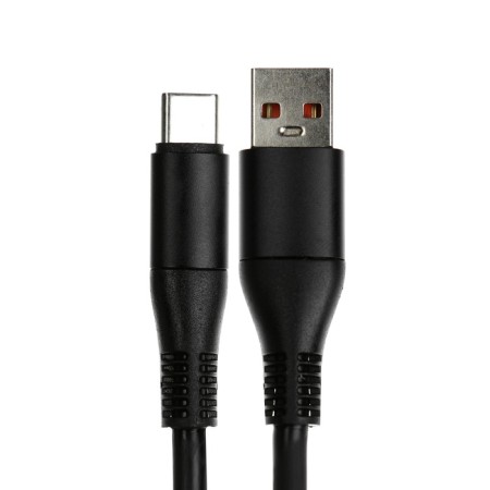 Type -C cable - USB, 5 A, TPE braid, thickened, 1 meter, black-1