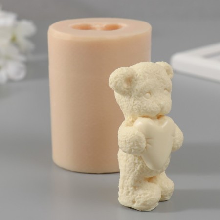 Silicone Mold "Bear with a toy" 4,5x4x7.5 cm mix-1