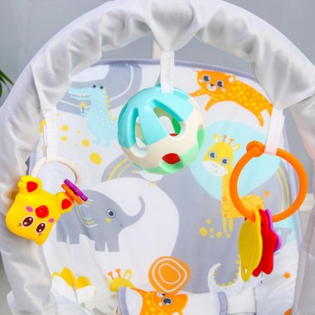Shakeslong - rocking for newborns "Funny animals", game arc, toys mix-4
