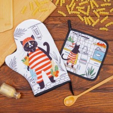 Kitchen-kitchen “meow” mittens of 20x28cm, take 17x17cm, 35% x/l, 65% p/e