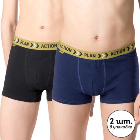 Panties for boys, height 164 cm, black color, dark blue, 2 pcs