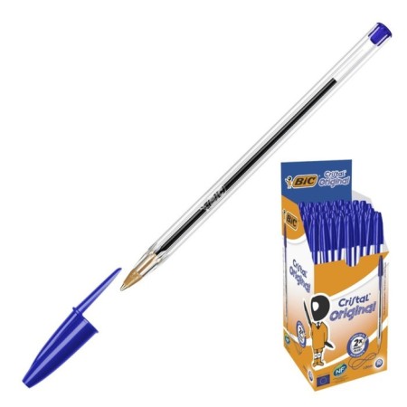 Ballic handle, blue ink, 1.0 mm, average letter, transparent case, bic crystal Original-1