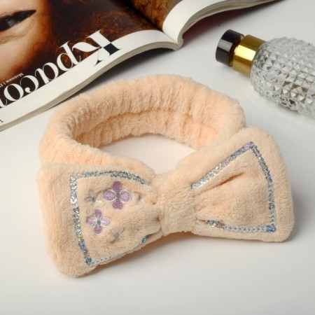 Hair bandage "sequins" 19.5*5.5 cm cream