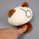 Soft toy "Cat-shred" on a key fob, 11 cm, white-brown color