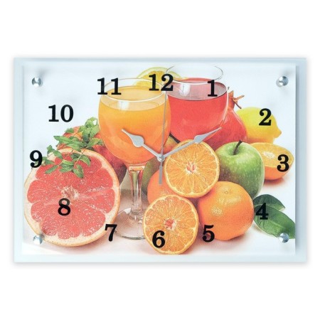 Carty clock is wall-mounted, interior "citruses", silent, 25 x 35 cm, mix