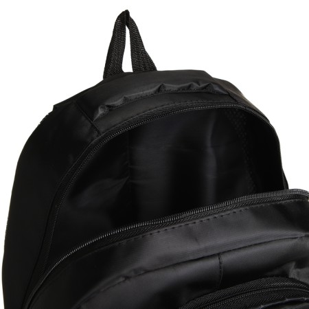 Youth backpack with a zipper, 4 pockets, black/green color-5