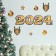 Set of New Year's posters "2024", black gold, 10 items