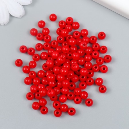 Plastic beads "red" gloss set 25 grams d = 0.6 cm-1