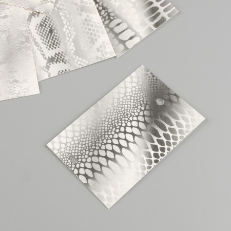 Cardboard "snake texture", silver, set of 10 pcs (5 types) 4x6 cm-2