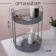 Organizer for storage, 2 sections, rotating, D - 23 × 33.5 cm, silver/translucent color/gray color