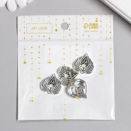 Decor for creativity Metal "Wings Angel" silver 2.2x2.1 cm-2