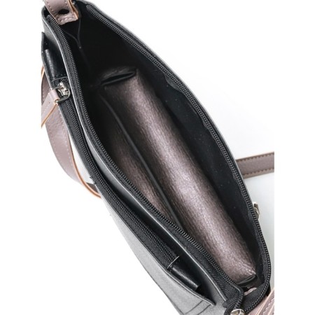 Female bag, artized leather, 285x190x80 cm, black/beige-4