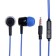 Headphones Krutoff HF-J69, vacuum, microphone, 106 dB, 16 Ohm, 3.5 mm, 1 m, blue