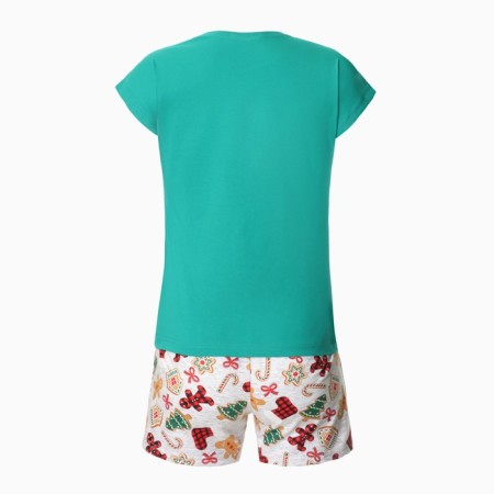 Female home set (T -shirt/shorts), green color, size 52-9
