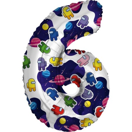 Foil ball 32 "Figure 6. Cosmonautics" + Gift