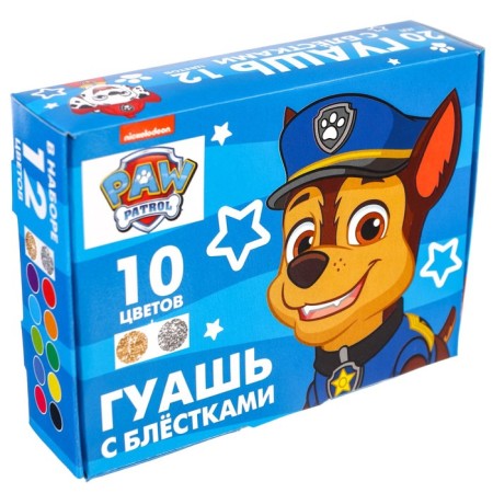 Gouache 10 colors + 2 colors with sparkles of 20 ml PAW PATROL-4
