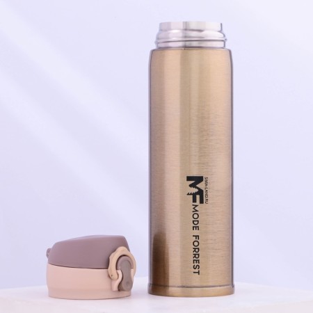 Thermos with the Mode Forrest button, 450 ml, gold, heat conservation 10-12 hours-2