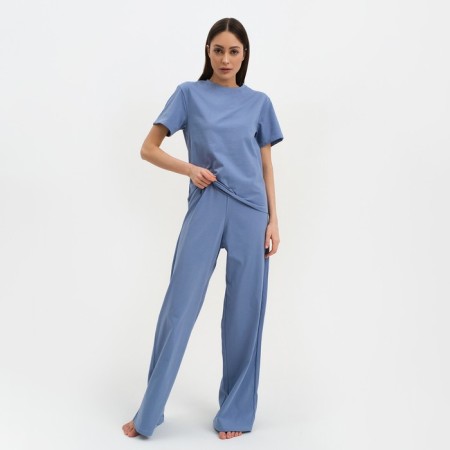 Female pajamas (T-shirt and trousers) KAFTAN "BASIC" size 40-42, Blue color-3