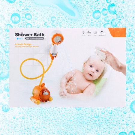 Children's shower for the bath "Submarine", with a brush for washing the head, works from batteries-13