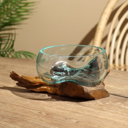 Vason glass on the tree "Low stand" 13x13x15 cm-5