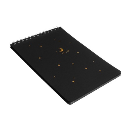 A5 sketchbook, 30 black sheets on the crest, "Moon", solid substrate, density 110 gr., Mix-2