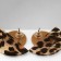 Earrings Plastic "Tanzania" semicircle beige leopard, colored