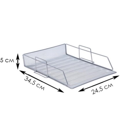 Horizontal tray for papers, mesh, metal, gray-2