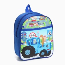 A backpack with a pocket 25*22*9cm, Blue Tractor