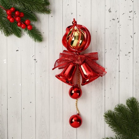 Decoration New Year's "Cozy Fairy Tale" Ball Bang, 10x30 cm, Red