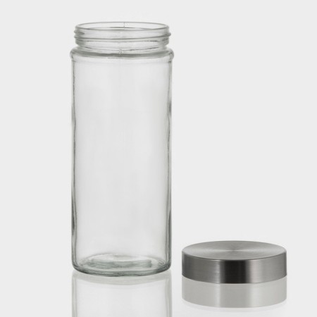 Glass Bank for bulk products with a premium metal cover, 700 ml, 20 × 8 cm-1
