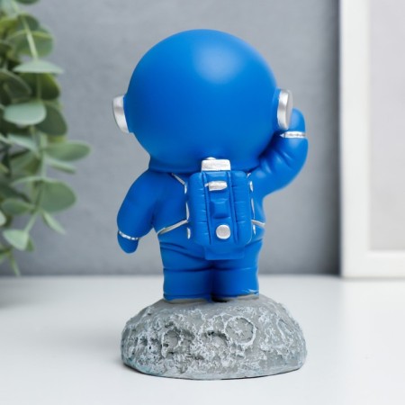Souvenir Polystone "Astronaut on the Moon" bright blue 11.5x6.5x6.5 cm-3