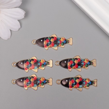 Decor for creativity Metal, enamel "Colored fish" 3.5x1.5 cm-2