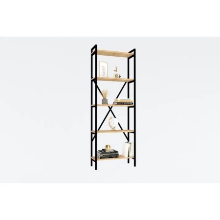 Rabberry for a warehouse, metal, floor, 5 shelves, 151 × 60 × 28 cm, black-1