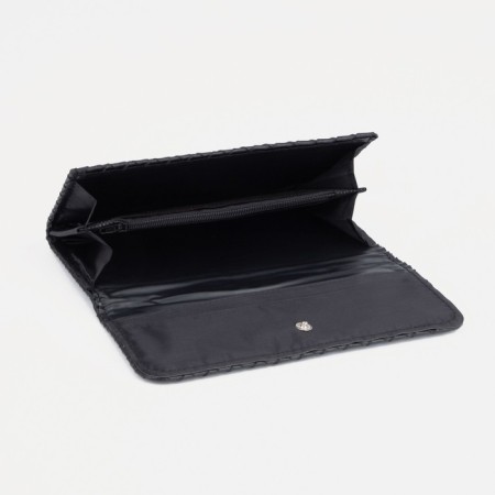 Women's wallet on the button, black color-2
