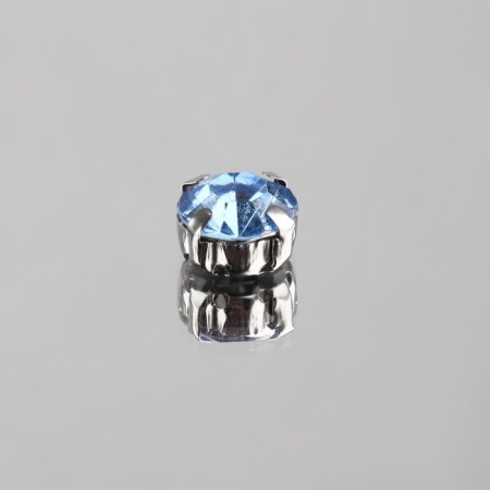Rhound rhinestones “circle”, rimmed, 10 × 10 mm, 20 pcs, blue color-1