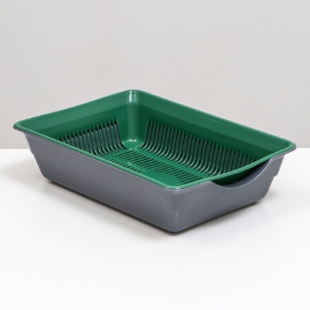 Deep toilet with a mesh of 36 x 25 x 9 cm, green/gray