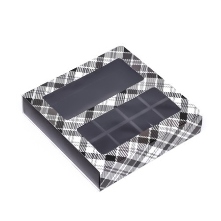 Box for 8 sweets + chocolate, with a window, "male" 17.7 x 17.8 x 3.8 cm-2