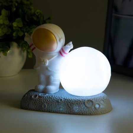 Spinker "Cool Cosmonaut" LED 2W RGB from 3xlr44 batteries with white-gold 11x6x11 cm Risalux-5