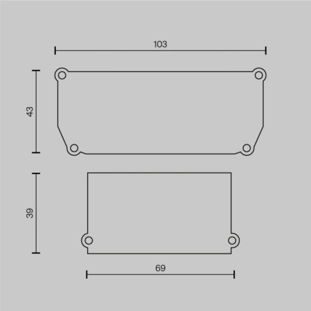 Decorative black plug 2 pcs for the profile alm-9940-5