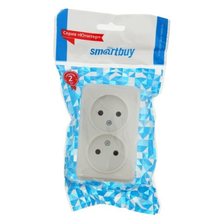 Smartbuy "Jupiter" socket, 10 A, double, open, without salary, white-2