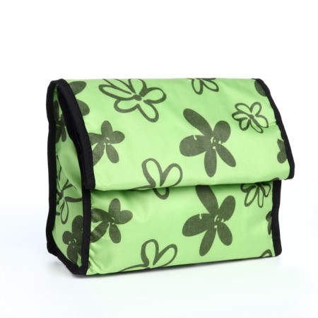 Folding bag on Velcro, 2 wheels, green color-3
