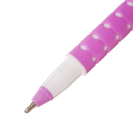 A set of ballpoint pens 12 pieces, 1.0mm, white housing with a rubber deaf, blue ink, mix-3