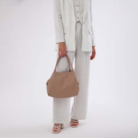 Women's bag with lightning, beige color-7