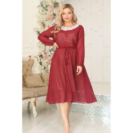 Women's dress, size 58, red color-4