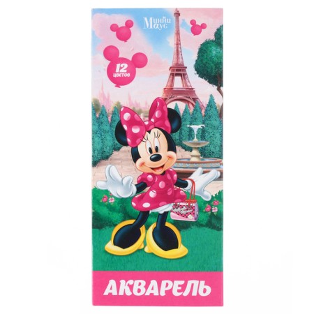 Honey watercolor "Minnie Mouse", 12 colors, in a cardboard box, without brush-5