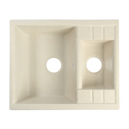 Curler for a kitchen made of stone Zein 190/Q2, 612x505 mm, rectangular, overflow, beige color