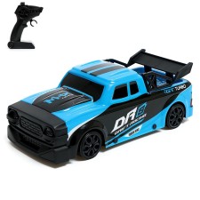 The drift machine, radio control, with interchangeable wheels, with a battery, blue