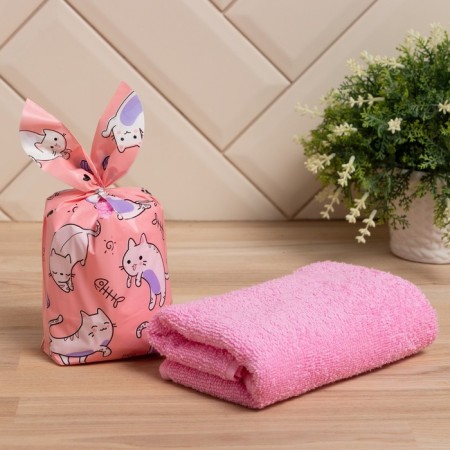 A towel in a bag saving and I "cats" 30*60 cm, 100% cotton, 320 g/m2