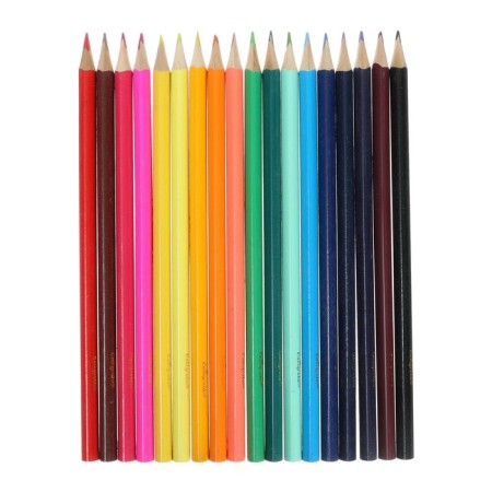 Pencils 18 colors "machine", wooden case, triangular-1